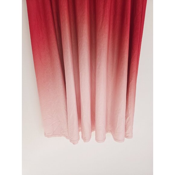 Athleta Grace Ombre Red Pull On Flow Sheer Relaxed Lightweight Athletic Skirt L - Picture 2 of 8